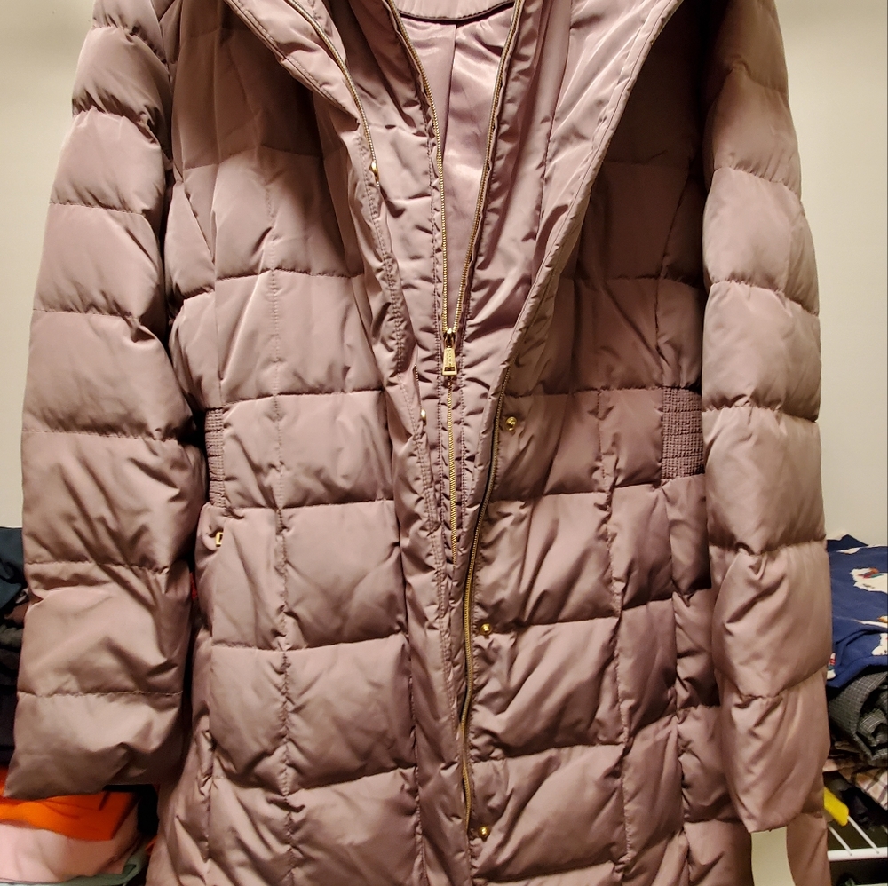 Cole Haan Bib Insert Down Coat - Picture 3 of 6